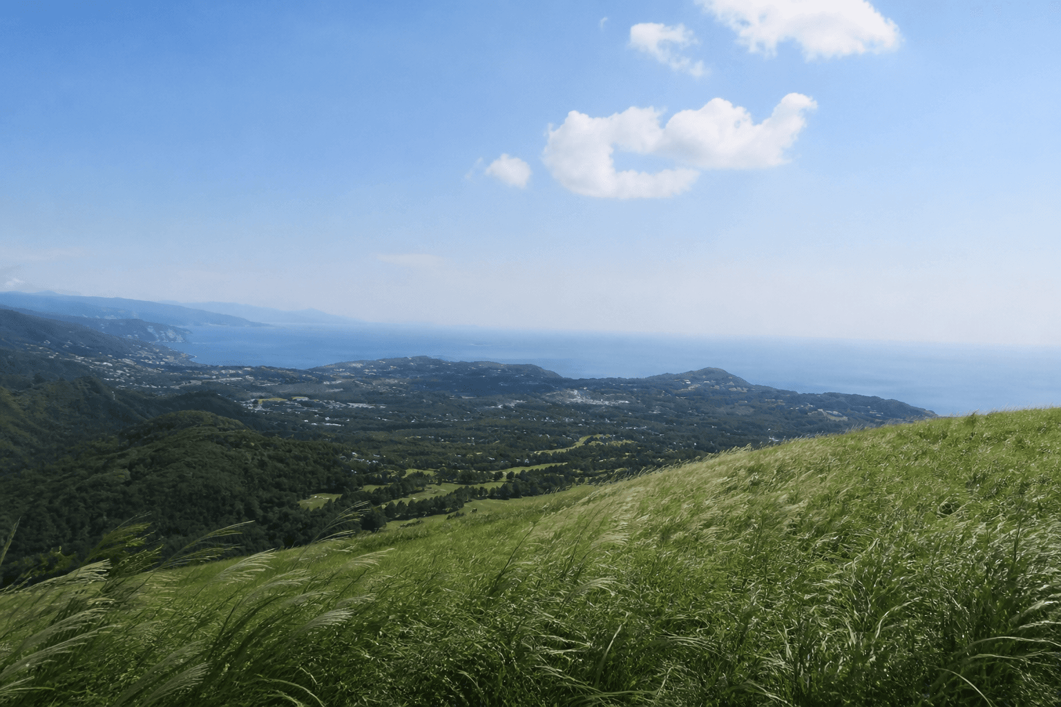 大室山山頂からのパノラマ展望
