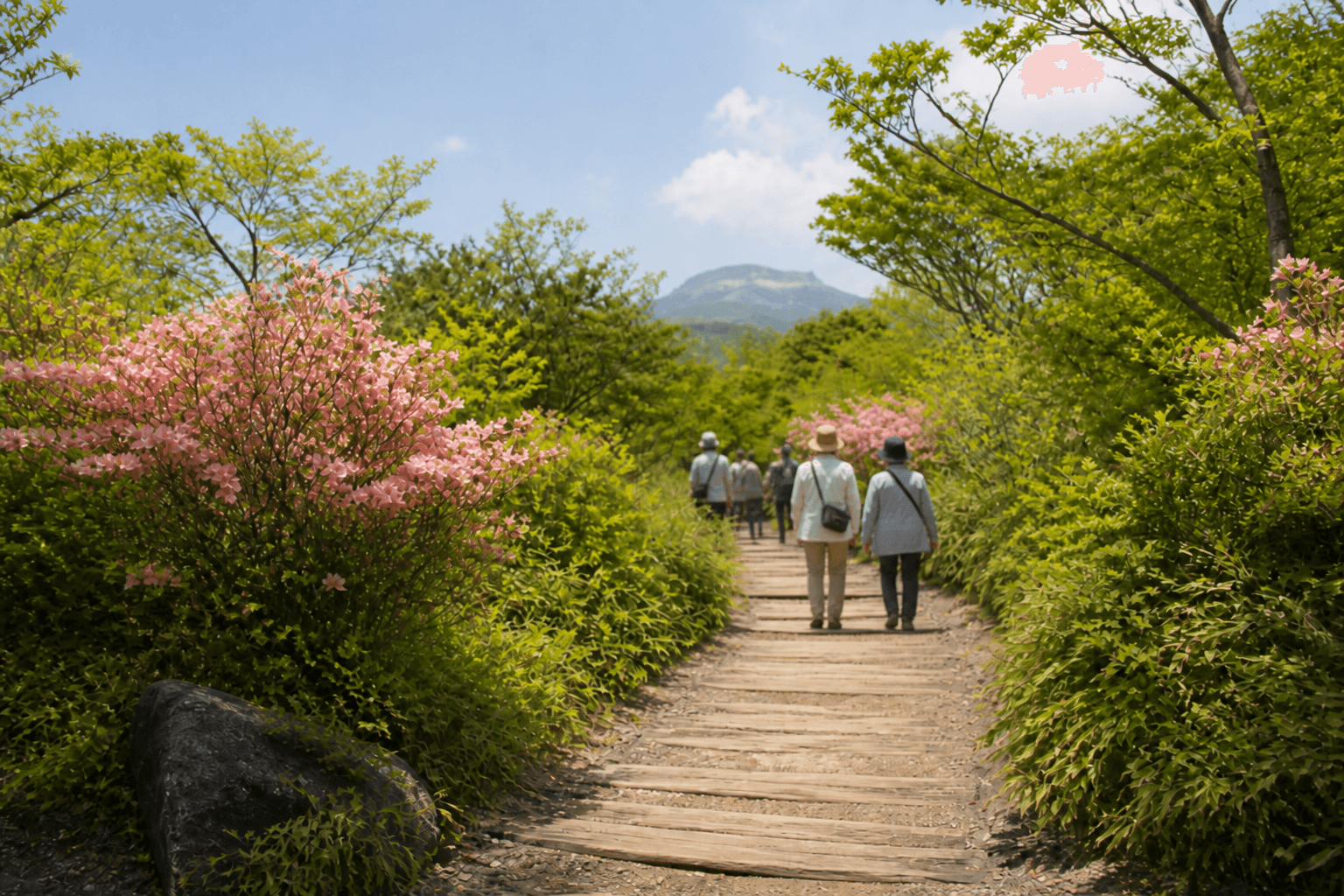 那須のつつじ園地の遊歩道